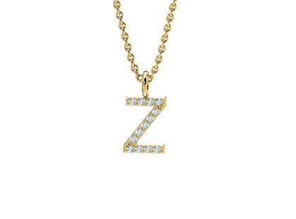 Buchstaben-Anhänger Diamond Letter Petite Z in 14K Gelbgold