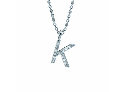 Buchstaben-Anhänger Diamond Letter Petite K in Platin 950/-