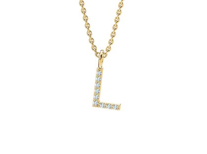 Buchstaben-Anhänger Diamond Letter Petite L in 14K Gelbgold
