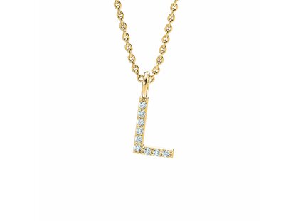Buchstaben-Anhänger Diamond Letter Petite L in 18K Gelbgold