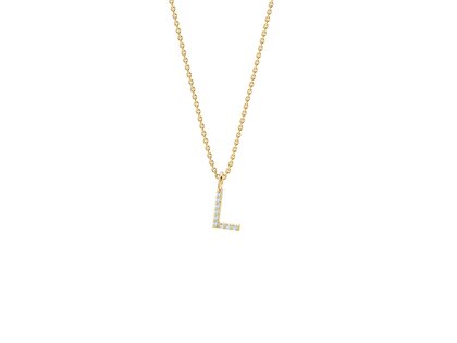 Buchstaben-Anhänger Diamond Letter Petite L in 14K Gelbgold