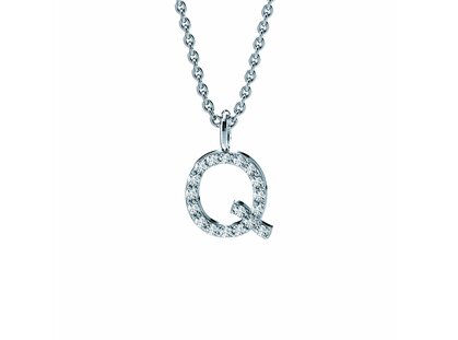 Buchstaben-Anhänger Diamond Letter Petite Q in Platin 950/-