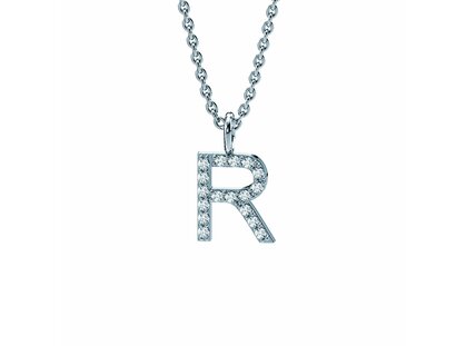 Buchstaben-Anhänger Diamond Letter Petite R in 14K Weißgold