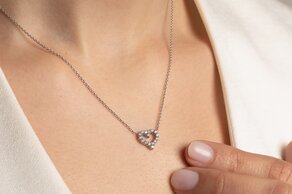 Anhänger Heart Diamonds in 14K Weißgold mit Diamanten 0,26ct