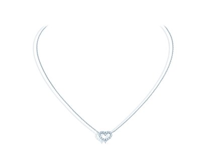 Anhänger Heart Diamonds in 14K Weißgold mit Diamanten 0,26ct