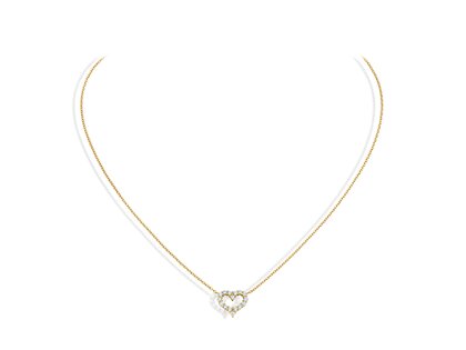 Anhänger Heart Diamonds in 14K Gelbgold mit Diamanten 0,26ct