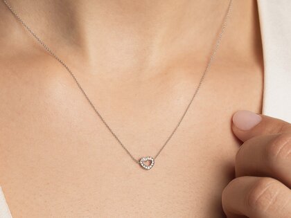 Anhänger Heart Petite in 14K Weißgold mit Diamanten 0,06ct