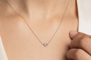 Anhänger Heart Petite in 14K Weißgold mit Diamanten 0,06ct