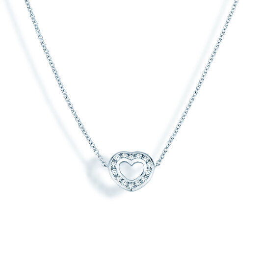Anhänger Heart Petite in 14K Weißgold mit Diamanten 0,06ct