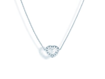 Anhänger Heart Petite in 14K Weißgold mit Diamanten 0,06ct