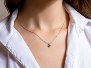 Anhänger Jolie in 14K Weißgold mit Saphir 0,25ct und Diamanten 0,07ct
