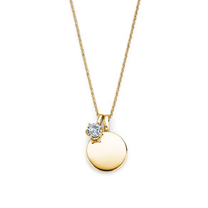 Geburtsstein-Anhänger Lea April in 14K Gelbgold mit Diamant 0,50ct
