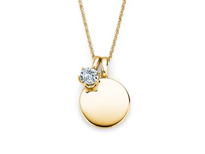 Geburtsstein-Anhänger Lea April in 14K Gelbgold mit Diamant 0,50ct