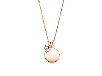 Geburtsstein-Anhänger Lea April in 14K Roségold mit Diamant 0,50ct