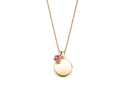 Geburtsstein-Anhänger Lea Oktober in 14K Gelbgold mit Pinker Turmalin 0,50ct