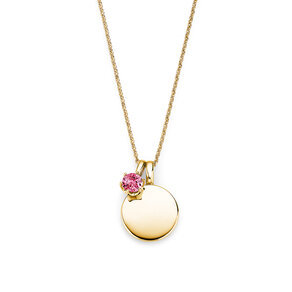 Geburtsstein-Anhänger Lea Oktober in 14K Gelbgold mit Pinker Turmalin 0,50ct