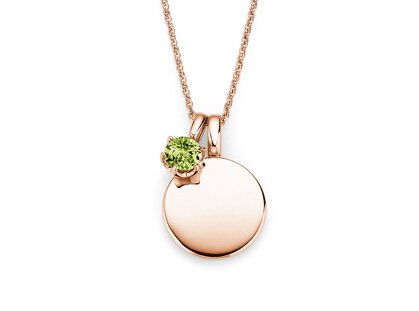 Geburtsstein-Anhänger Lea August in 14K Roségold mit Peridot 0,50ct