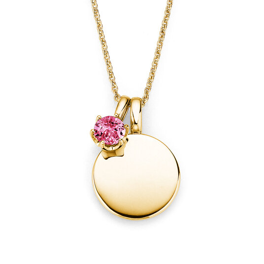Geburtsstein-Anhänger Lea Oktober in 14K Gelbgold mit Pinker Turmalin 0,50ct