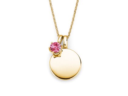 Geburtsstein-Anhänger Lea Oktober in 14K Gelbgold mit Pinker Turmalin 0,50ct