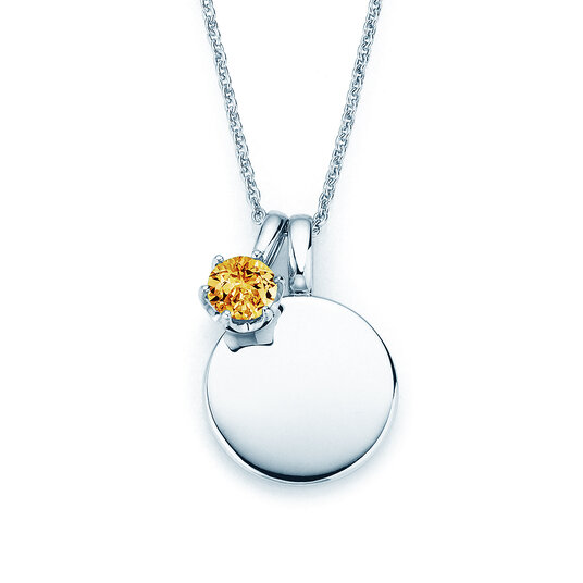 Geburtsstein-Anhänger Lea November in Silber 925/- mit Citrin 0,50ct