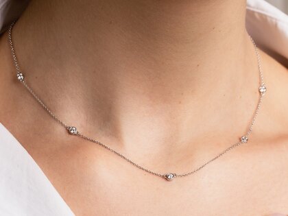Halskette Leon in 14K Gelbgold mit Diamanten 0,25ct G/SI 42cm