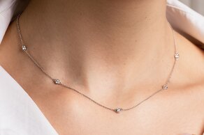 Halskette Leon in 14K Gelbgold mit Diamanten 0,25ct G/SI 42cm