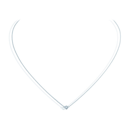 Halskette Leon in 14K Weißgold mit Diamant 0,08ct G/SI 42cm
