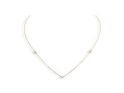 Halskette Leon in 14K Gelbgold mit Diamanten 0,24ct G/SI 42cm