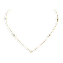 Halskette Leon in 14K Gelbgold mit Diamanten 0,25ct G/SI 42cm