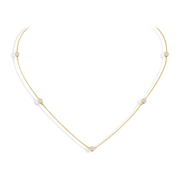 Halskette Leon in 14K Gelbgold mit Diamanten 0,25ct G/SI 42cm
