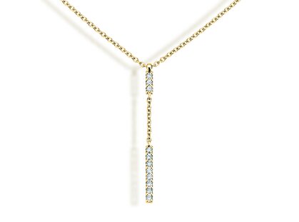 Halskette Lilly in 14K Gelbgold mit Diamanten 0,11ct G/SI, 42cm