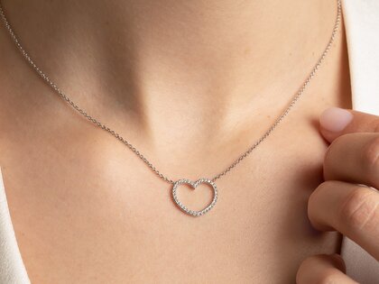 Anhänger My Heart in 14K Weißgold mit Diamanten 0,19ct