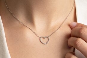 Anhänger My Heart in 14K Weißgold mit Diamanten 0,19ct