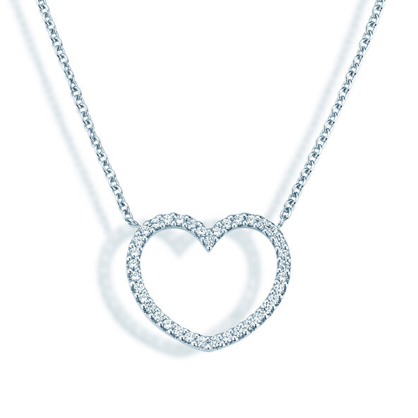 Anhänger My Heart in 14K Weißgold mit Diamanten 0,19ct