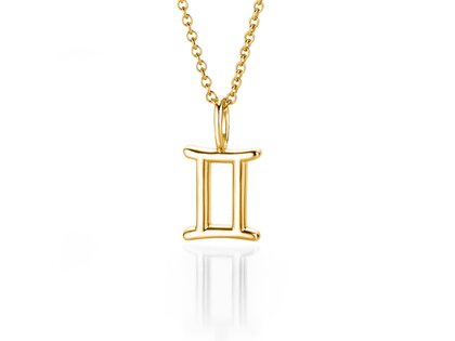 Sternzeichen-Anhänger Zwillinge in 14K Gelbgold