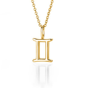 Sternzeichen-Anhänger Zwillinge in 14K Gelbgold