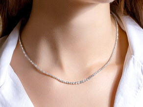 Tennis-Collier Classic in 18K Weißgold mit Diamanten 2,97
