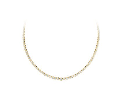Tennis-Collier Classic in 18K Gelbgold mit Diamanten 2,97 G/SI