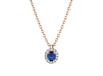 Anhänger Windsor in 18K Roségold mit Saphir 0,60ct und Diamanten 0,12ct