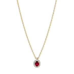Anhänger Windsor in 18K Gelbgold mit Rubin 0,60ct und Diamanten 0,12ct