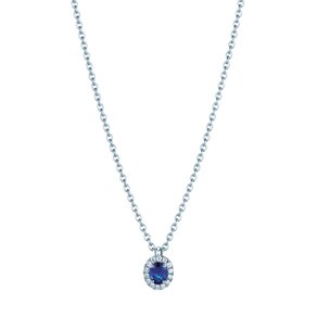 Anhänger Windsor in 14K Weißgold mit Saphir 0,60ct und Diamanten 0,12ct