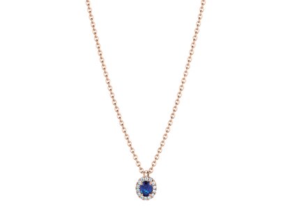 Anhänger Windsor in 18K Roségold mit Saphir 0,60ct und Diamanten 0,12ct