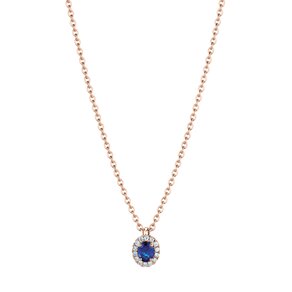 Anhänger Windsor in 18K Roségold mit Saphir 0,60ct und Diamanten 0,12ct