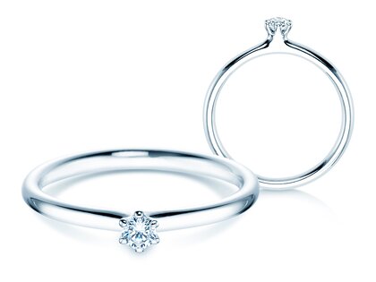 Verlobungsring Classic 6 in Silber 925/- mit Diamant 0,07ct H/SI