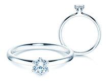 Verlobungsring Classic 6 in 14K Weißgold mit Diamant 0,30ct G/SI