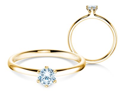 Verlobungsring Classic 6 in 14K Gelbgold mit Diamant 0,30ct G/SI
