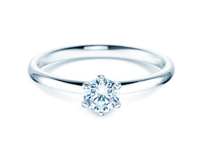 Verlobungsring Classic 6 in 14K Weißgold mit Diamant 0,40ct G/SI
