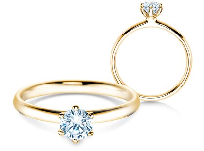 Verlobungsring Classic 6 in 9K Gelbgold mit Diamant 0,50ct H/SI