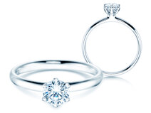 Verlobungsring Classic 6 in 9K Weißgold mit Diamant 0,60ct G/SI