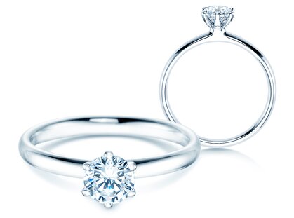 Verlobungsring Classic 6 in 9K Weißgold mit Diamant 0,60ct G/SI
